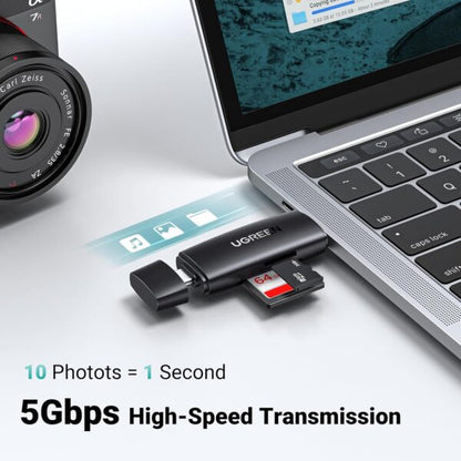 UGREEN 80191 USB-C & USB 3.0 SD/TF Card Reader Black (New)