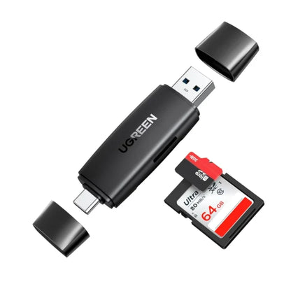 UGREEN 80191 USB-C & USB 3.0 SD/TF Card Reader Black (New)