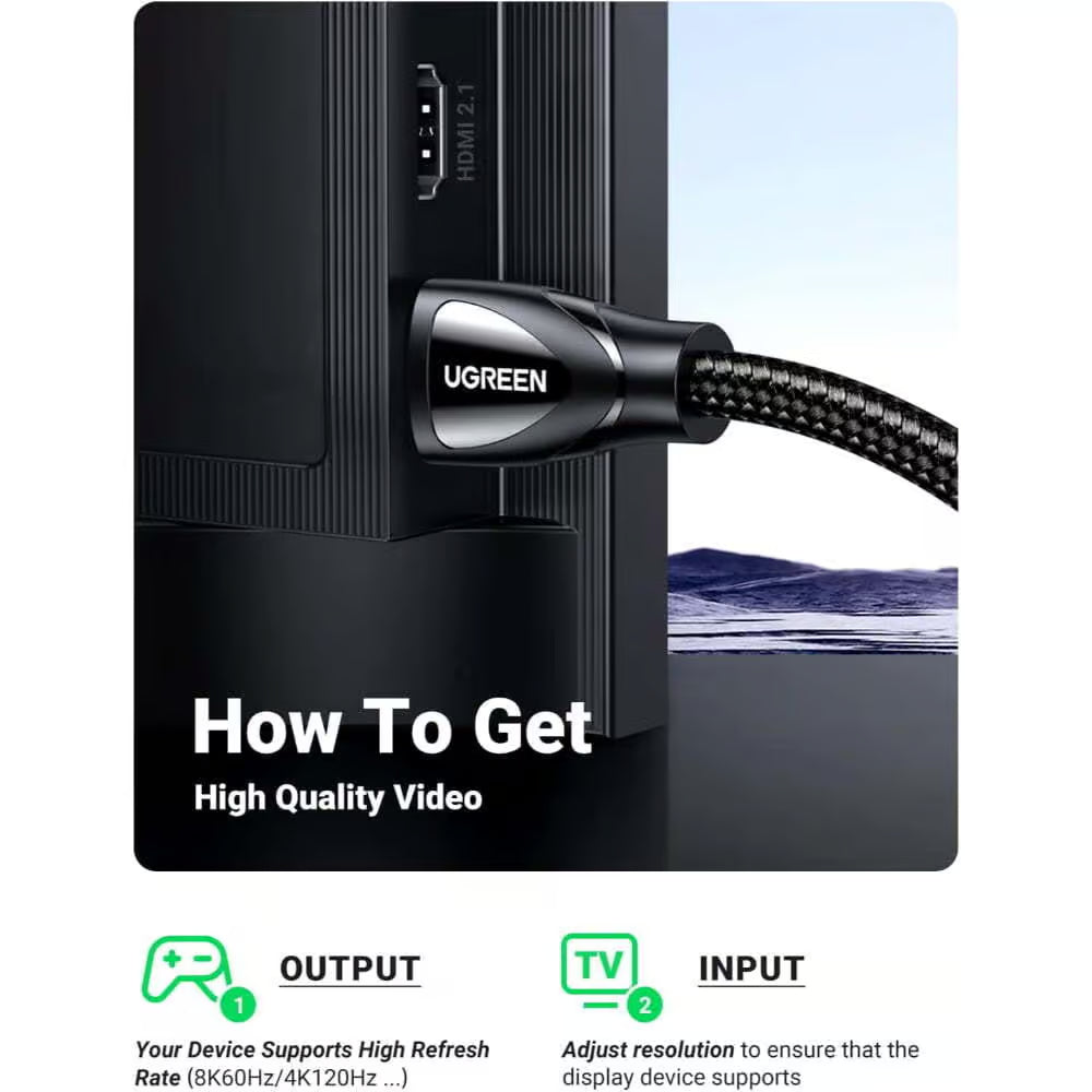 UGREEN 80405 - 5m 8K HDMI 2.1 Cable Aluminum Alloy Braided (New)