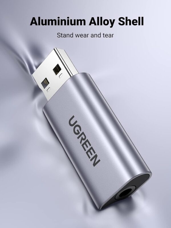 UGREEN 80864 USB-A to 3.5mm Aluminum Sound Adapter Gray (New)