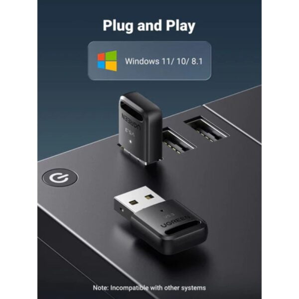UGREEN 90225 USB-A Bluetooth 5.3 Wireless Adapter Dongle (New)