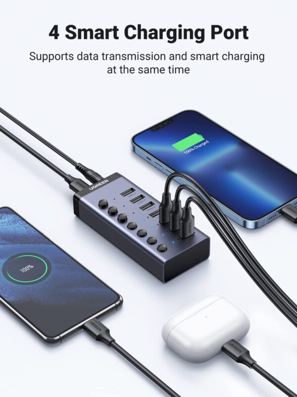UGREEN 90307 7-Port USB 3.0 Powered Hub with 12V EU Adapter (New)