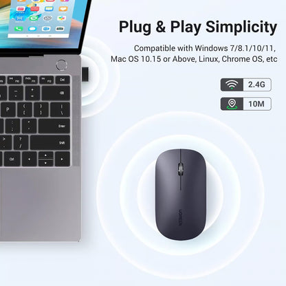 UGREEN 90372 Portable Wireless Mouse Black (New)