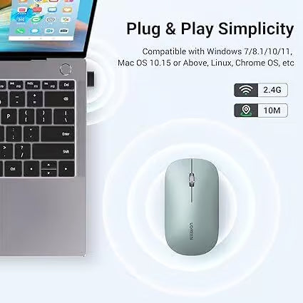 UGREEN 90374 Ultra Slim Wireless Mouse Green (New)