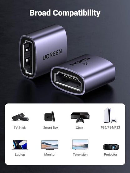 UGREEN 90592 8K HDMI Female to Female Coupler 48Gbps (New)