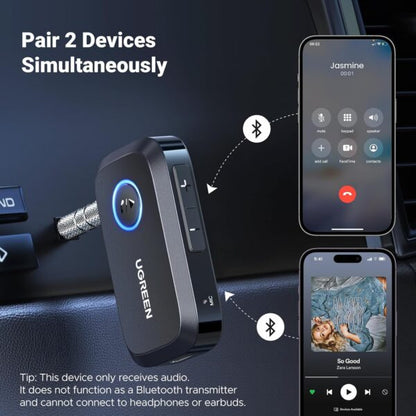 UGREEN 90748 3.5mm Aux Bluetooth 5.3 Car Audio Adapter (New)