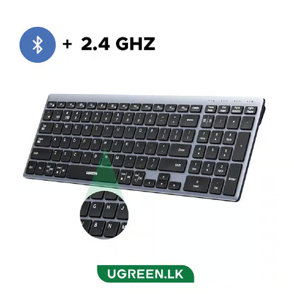 UGREEN K552 75163 Wireless Bluetooth Keyboard Grey (New)